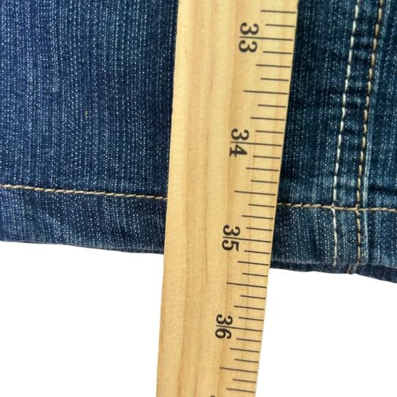 CATO Woman Denim Midi Skirt Size 18W Dark Wash A-Line Panel Stitch Stretch - Picture 6 of 7